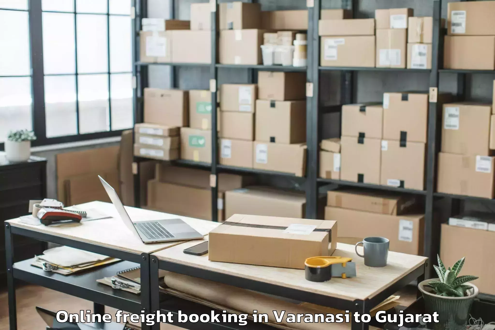 Top Varanasi to Kavant Online Freight Booking Available